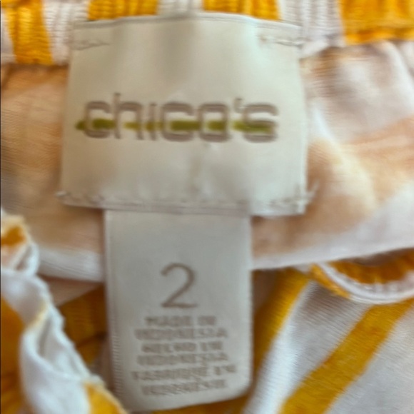 Chico’s Striped Orange and White Women's Top Chico’s Size 2 = US Size L - Picture 3 of 4